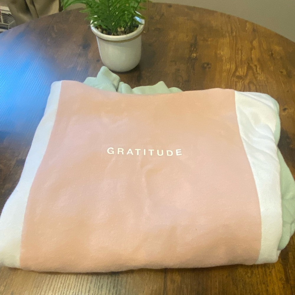 Pink, Mint and White 'Gratitude' Hoodie